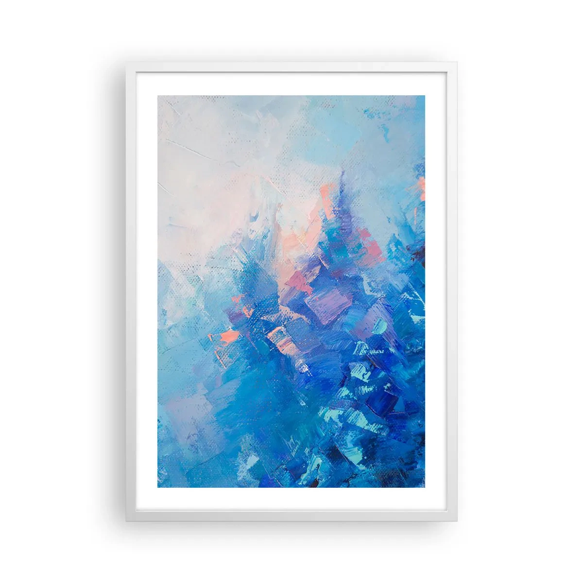 Poster in einem weißen Rahmen - Winter-Abstraktion - 50x70 cm