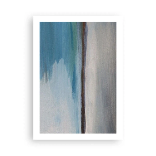 Poster - Abstrakte Landschaft in Blau- und Grautönen - 50x70cm - Horizontale Landschaft - Moderne Wanddekoration für Wohnzimmer und Schlafzimmer ARTTOR