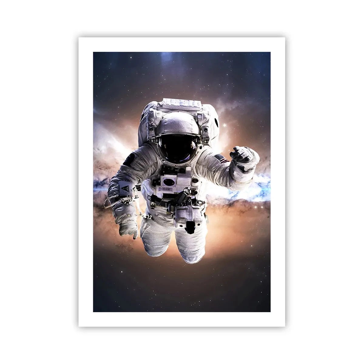 Poster - Astronaut im Weltraum - 50x70cm - Grüße aus dem Weltall - Moderne Wanddekoration für Wohnzimmer und Schlafzimmer ARTTOR