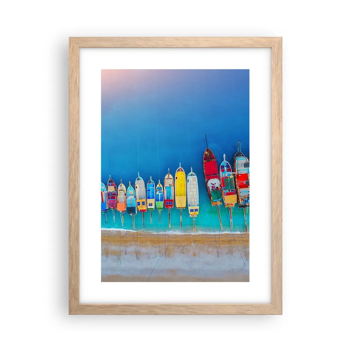 Poster in einem Rahmen aus heller Eiche - Aus der Vogelperspektive - 30x40 cm