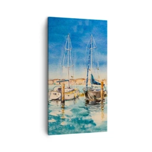 Bild auf Leinwand - Leinwandbild - Sonnige Lagune - 45x80 cm