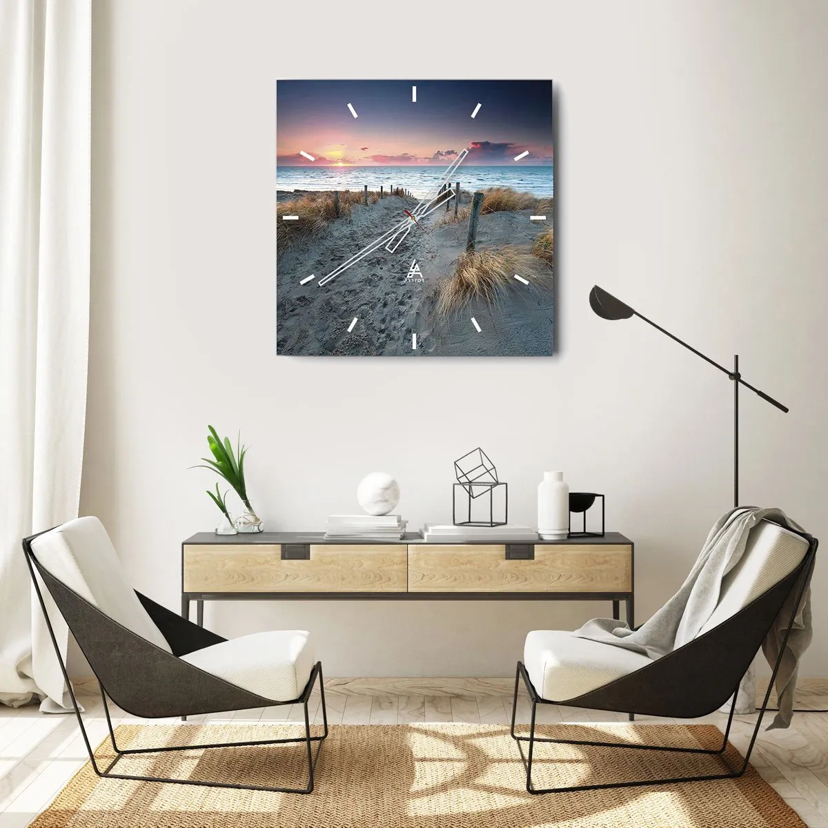 Wanduhr - Glasuhr - Du hast einen Regenbogen aus strahlendem Licht verschüttet ... - 30x30 cm