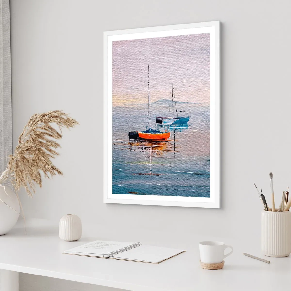 Poster in einem weißen Rahmen - Wohlverdiente Ruhe - 70x100 cm