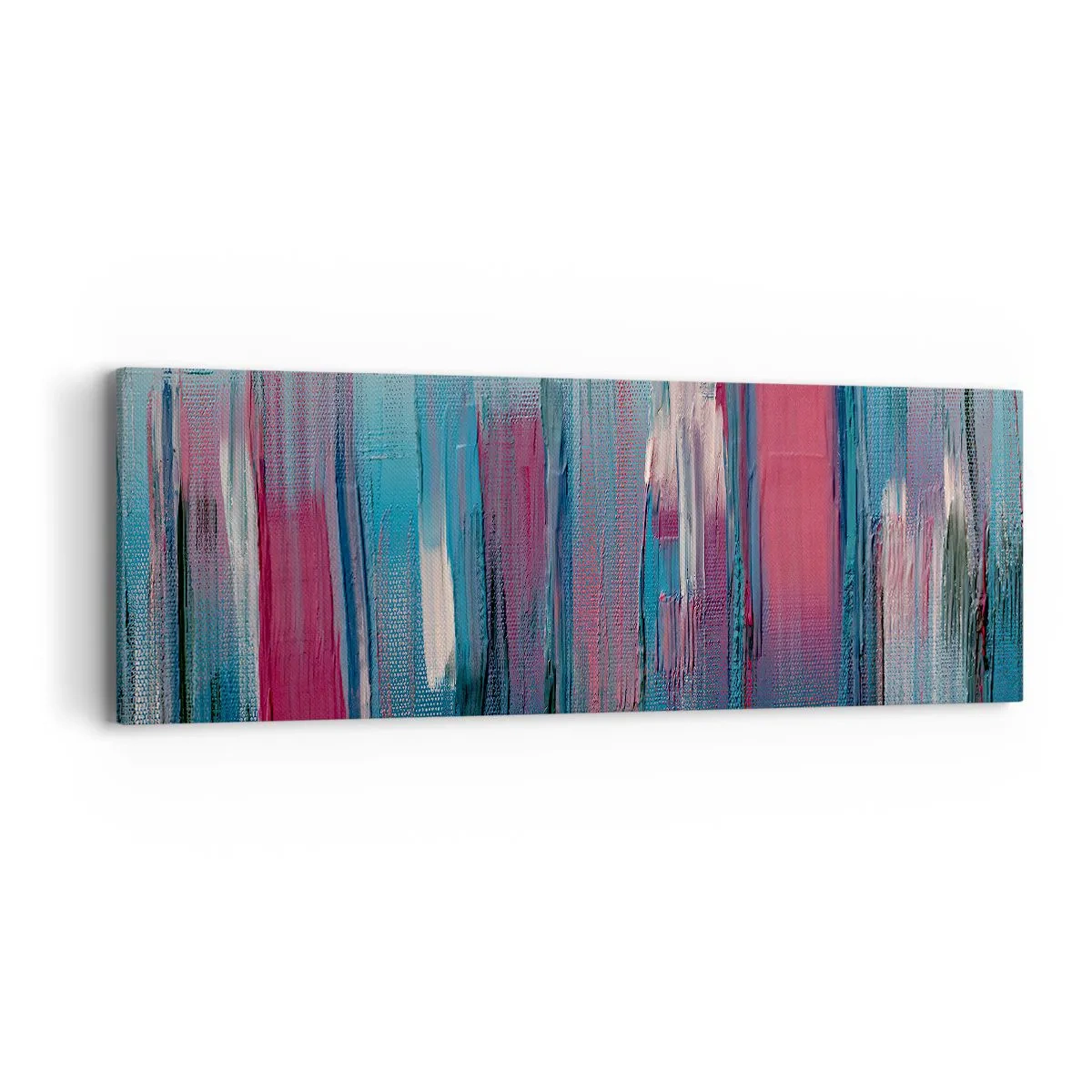 Bild auf Leinwand - Leinwandbild - Vertikale Komposition in Blau und Rot - 90x30 cm