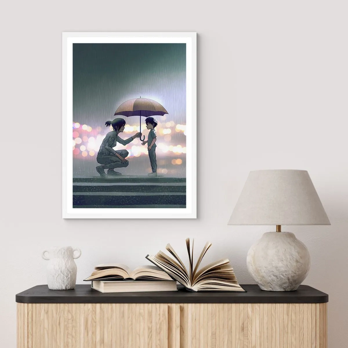 Poster in einem weißen Rahmen - Und jetzt ist alles in Ordnung - 50x70 cm