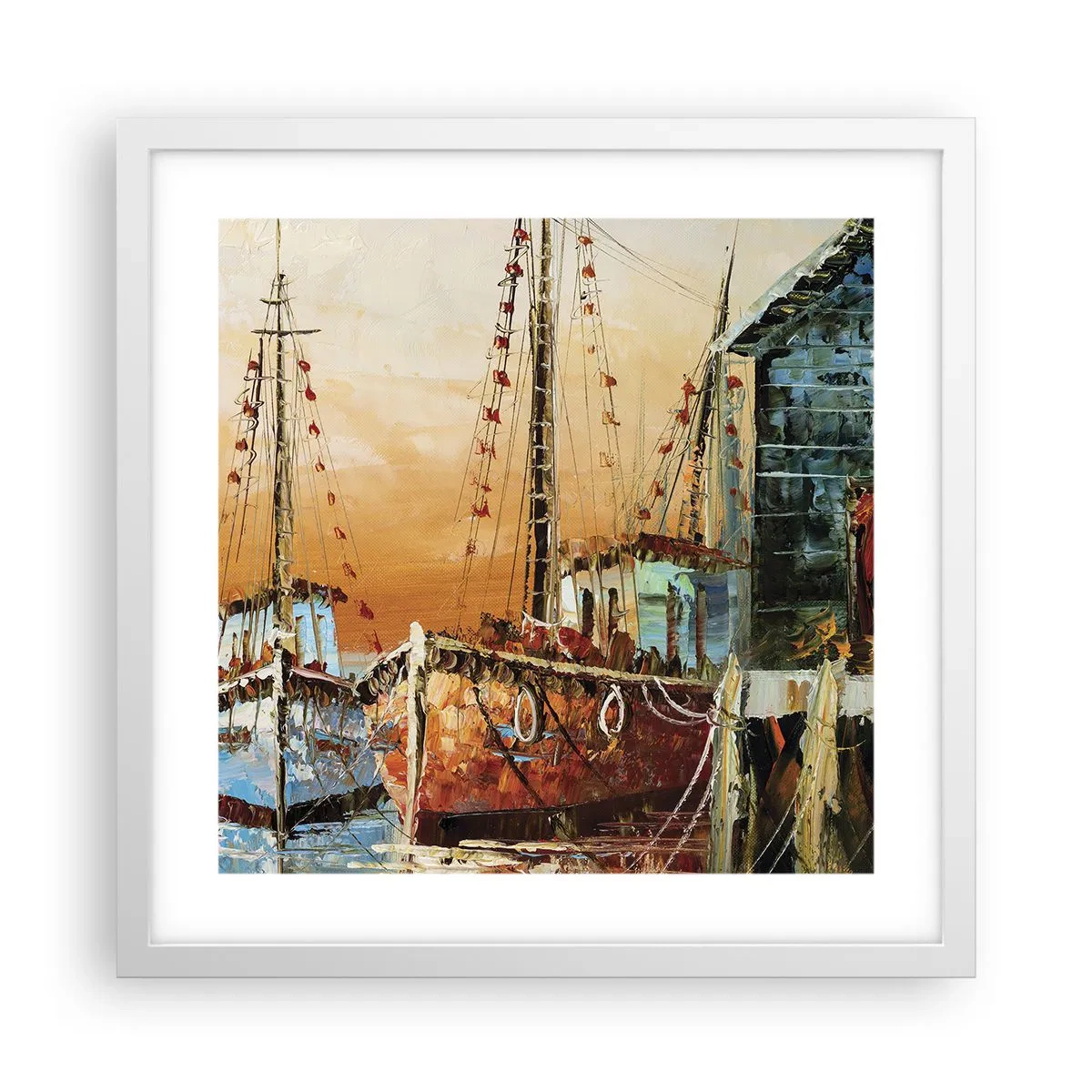 Poster in einem weißen Rahmen - Friedliche Rückkehr - 40x40 cm