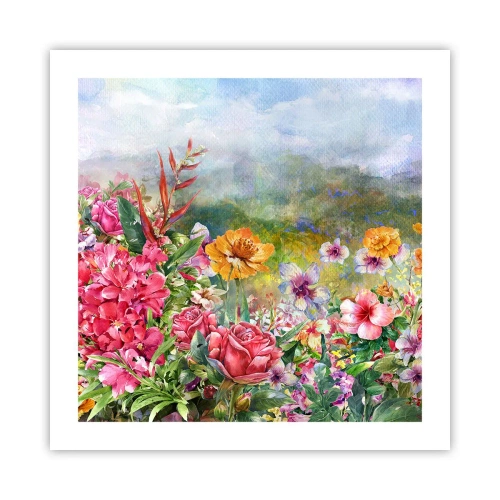 Poster - Ein Garten, der verrückt geworden ist - 50x50 cm