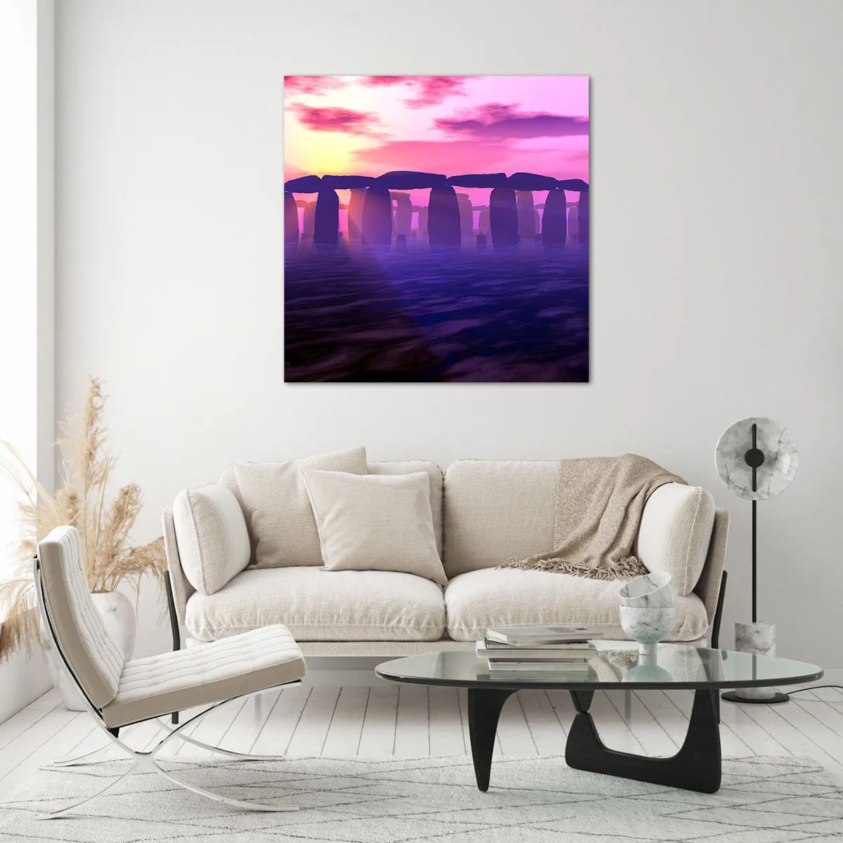 Glasbild - Bild auf glas - Geheimnis im Morgengrauen im Nebel - 60x60 cm