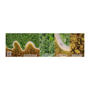 Fototapeten Muster Premium Canvas - Grenzen und Durchbrüche - Landschaft, Autostraße, Wald - 100x30 cm