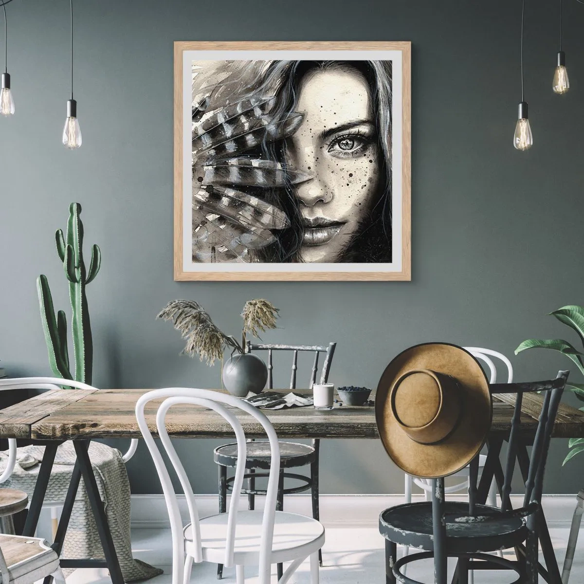 Poster in einem Rahmen aus heller Eiche - Wilde Schönheit - 30x30 cm