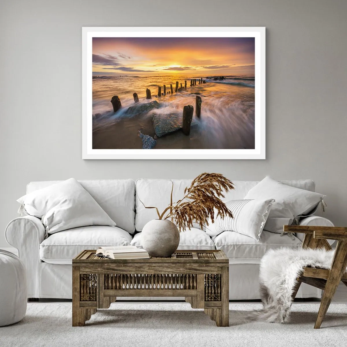 Poster in einem weißen Rahmen - Die raue Schönheit der Ostsee - 30x30 cm