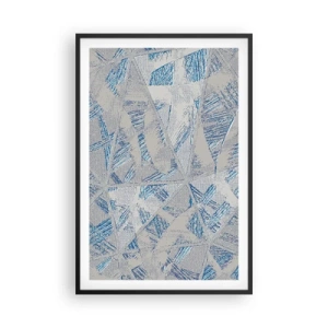 Poster in einem schwarzem Rahmen - In einem blaugrauen Labyrinth - 61x91 cm