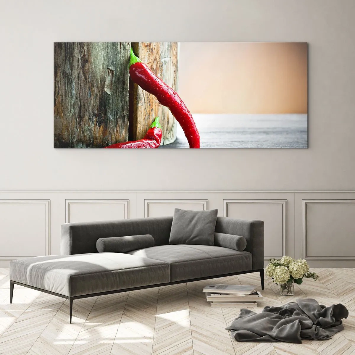 Glasbild - Bild auf glas - Red hot chili peppers - 90x30 cm