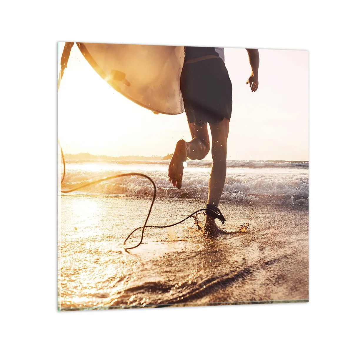 Glasbild - Bild auf glas - Um die Welle zu treffen - 70x70 cm
