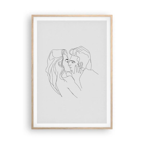 Poster in einem Rahmen aus heller Eiche - Dieselbe Linie - 70x100 cm