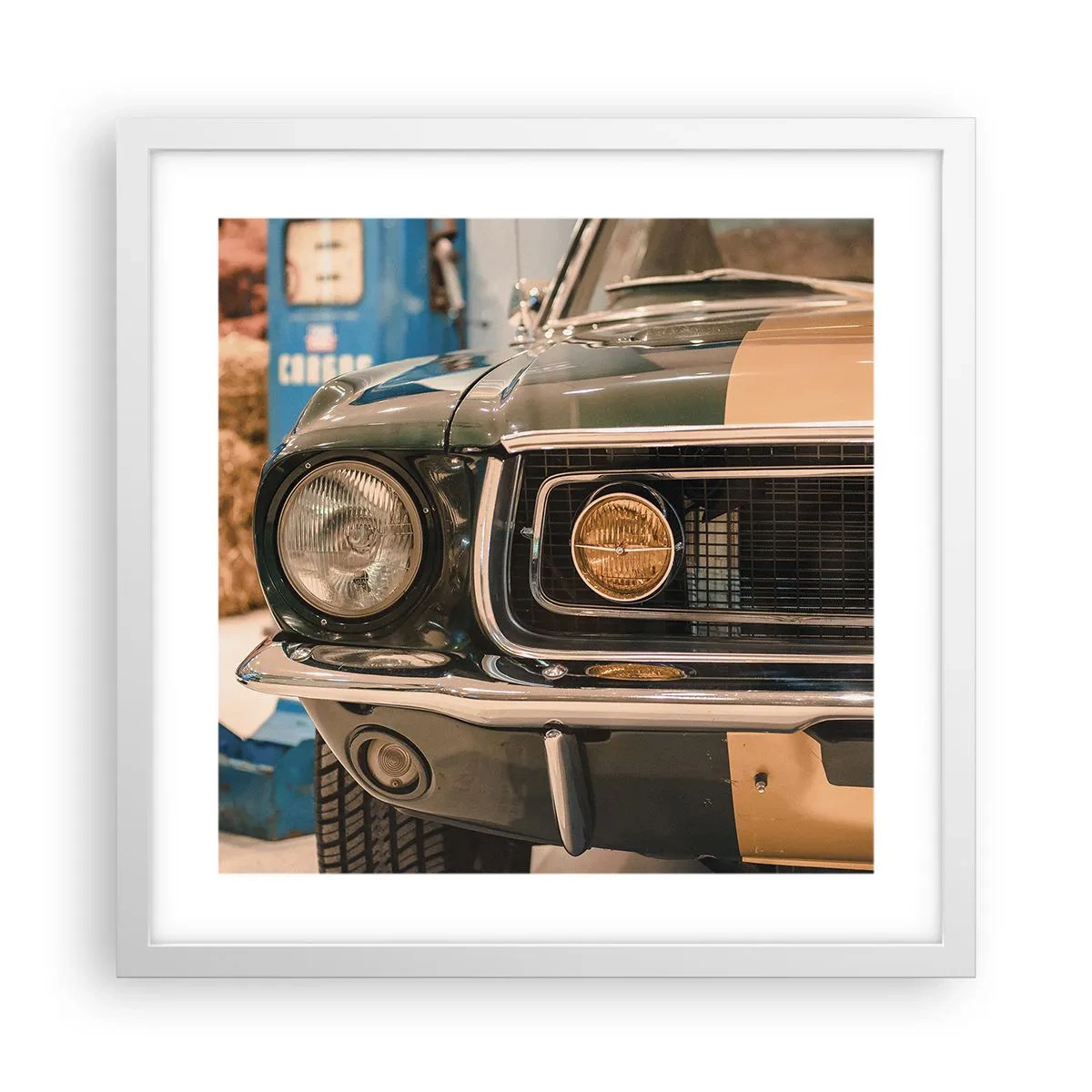 Poster in einem weißen Rahmen - Treffen mit einer Legende - 40x40 cm