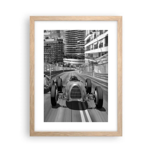 Poster in einem Rahmen aus heller Eiche - Vor langer Zeit in Monte Carlo - 30x40 cm