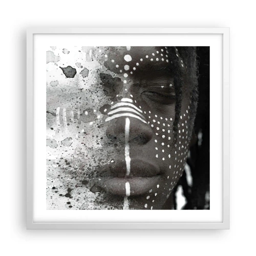 Poster in einem weißen Rahmen - Entdecke den Urgeist - 50x50 cm