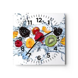 Wanduhr - Glasuhr - Viel Spaß mit uns - 40x40 cm
