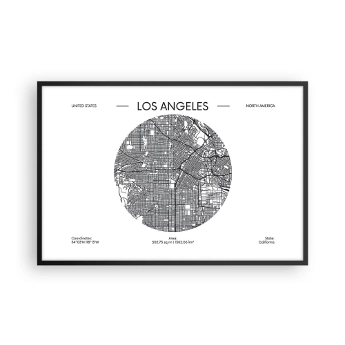 Poster in einem schwarzem Rahmen - Anatomie von Los Angeles - 91x61 cm
