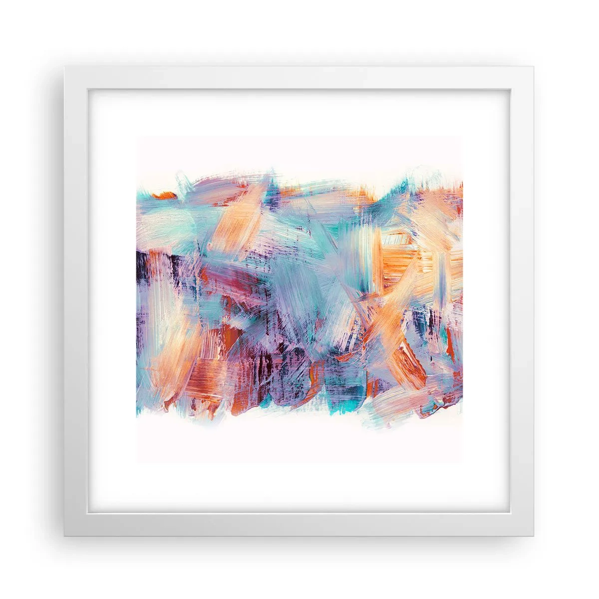 Poster in einem weißen Rahmen - Buntes Durcheinander - 30x30 cm