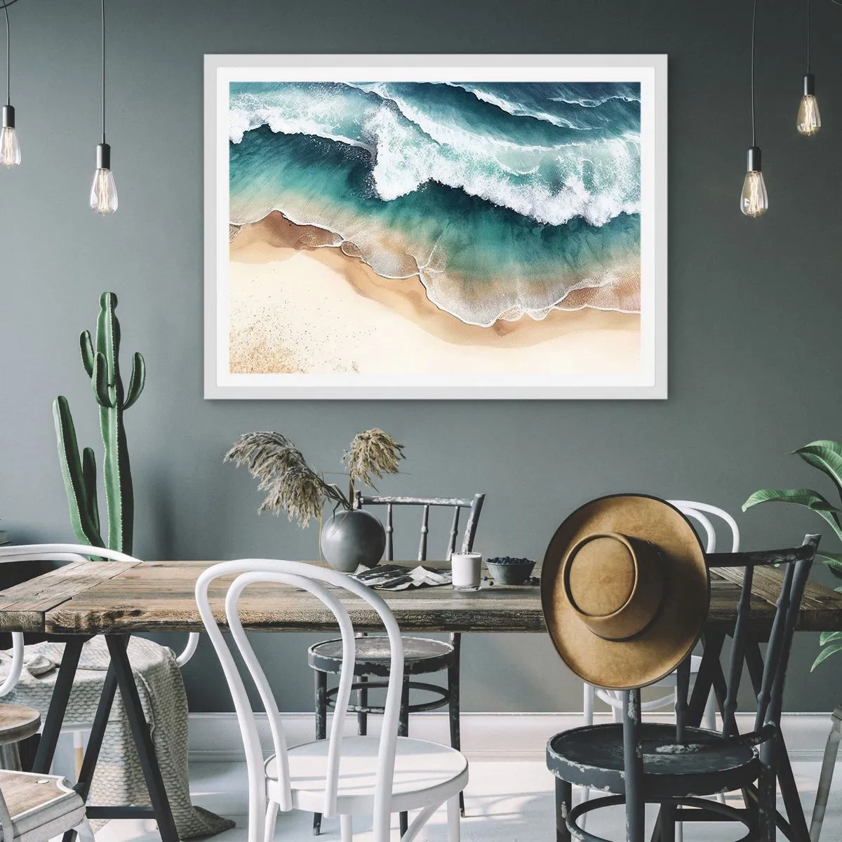 Poster in einem weißen Rahmen - Das ewige Treffen - 100x70 cm