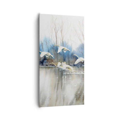 Bild auf Leinwand - Leinwandbild - Wie im Märchen von den wilden Schwänen - 65x120 cm