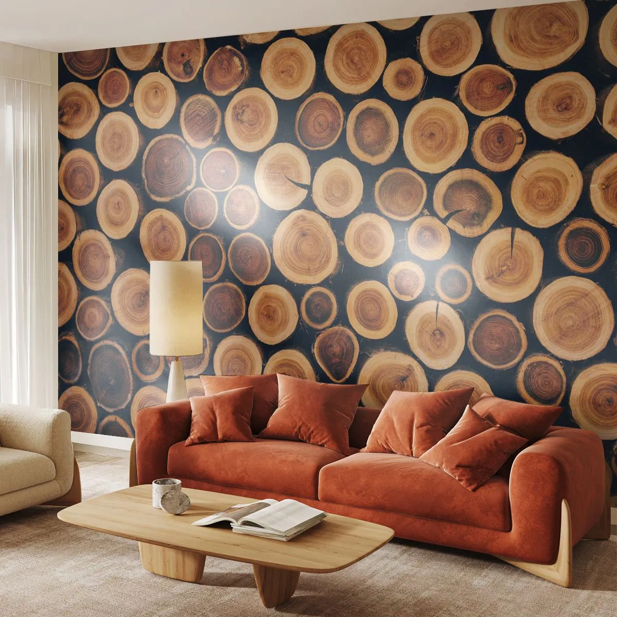 Fototapete Premium Canvas - Wie alt sehe ich aus? - Baumstamm, Wald, Stück - 400x280 cm