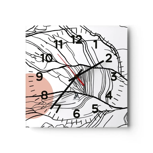 Wanduhr - Glasuhr - In einem Netz aus Zweigen - 40x40 cm