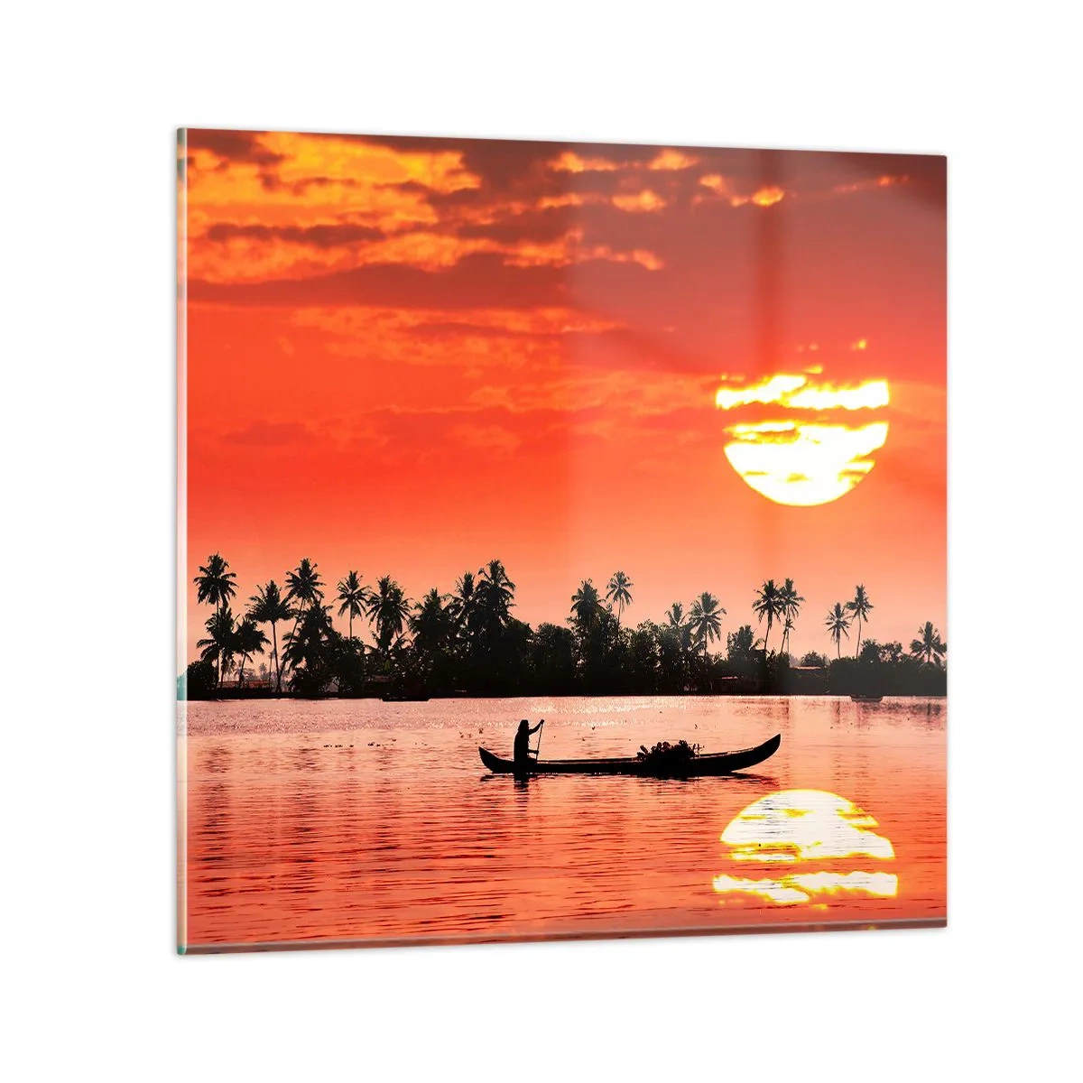 Glasbild - Bild auf glas - Die Ruhe der Tropen bei Sonnenuntergang - 30x30 cm