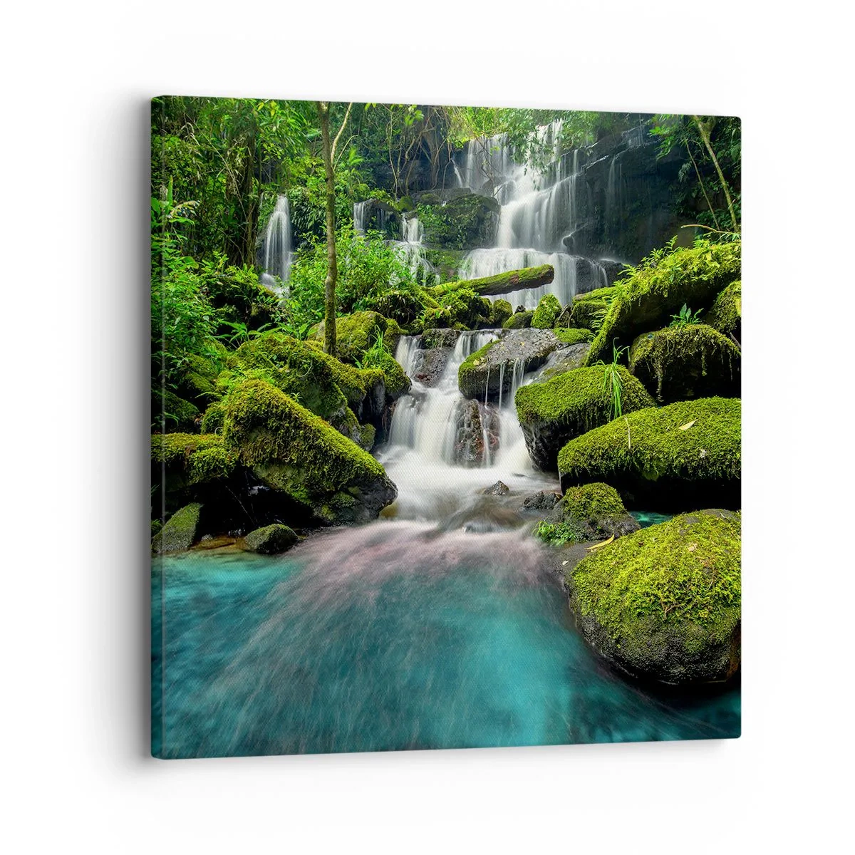 Bild auf Leinwand - Leinwandbild - Türkis, Saphire und flüssiges Silber - 30x30 cm