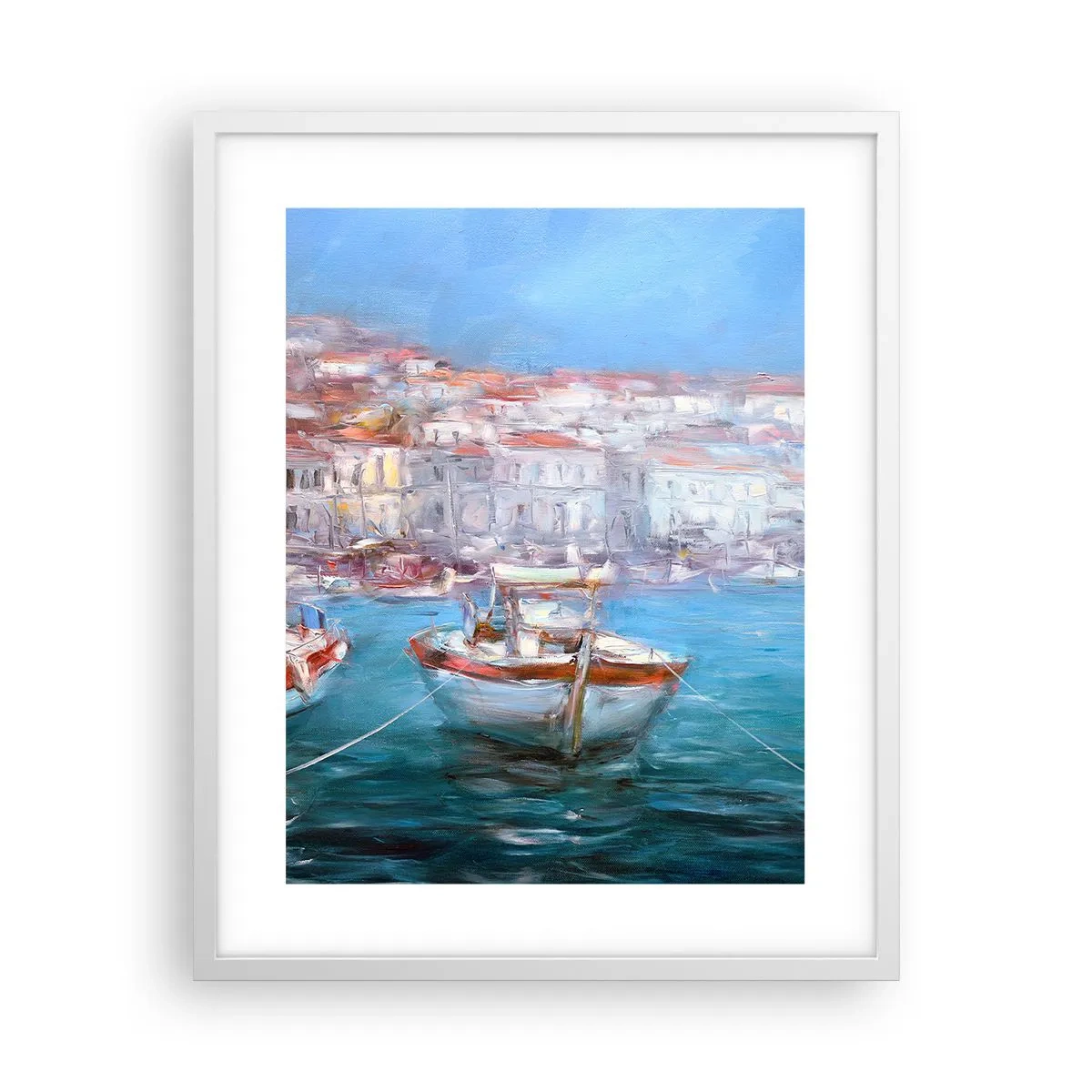 Poster in einem weißen Rahmen - Italienische Bucht - 40x50 cm