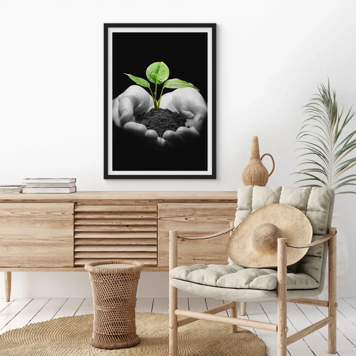 Poster in einem schwarzem Rahmen - Ich liebe die Natur, ich beschütze sie - 30x40 cm