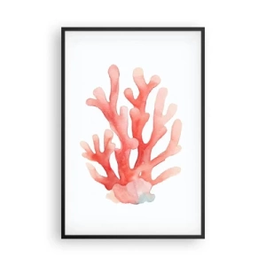 Poster in einem schwarzem Rahmen - Korallenfarbene Koralle - 61x91 cm