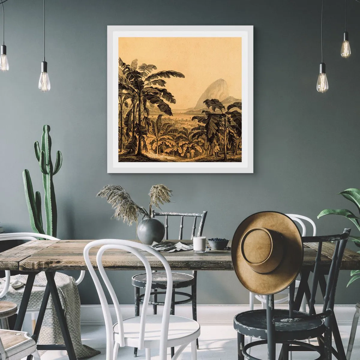 Poster in einem weißen Rahmen - in einem kolonialen Klima - 50x50 cm