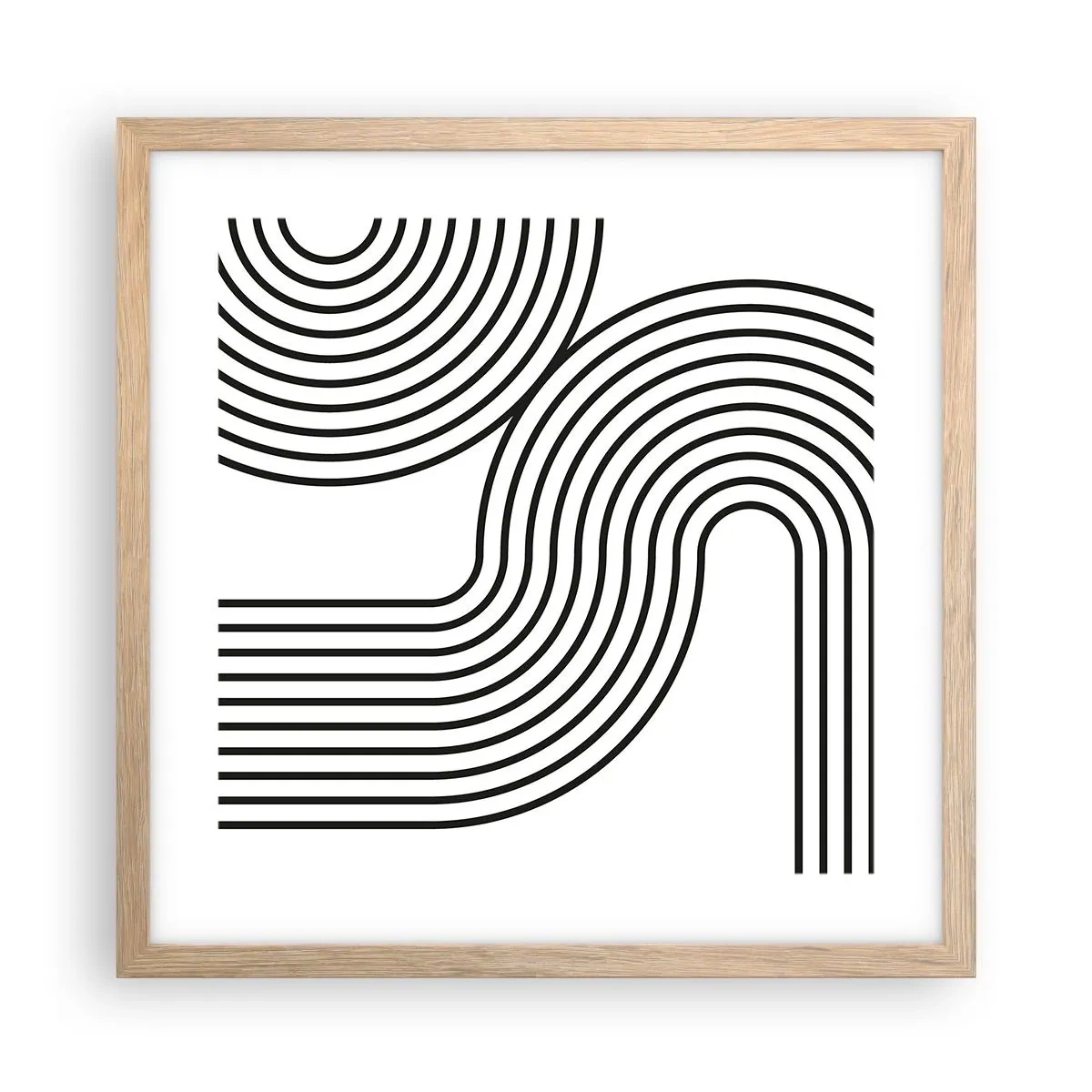 Poster in einem Rahmen aus heller Eiche - An der Kurve - 40x40 cm