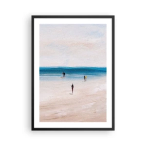 Poster in einem schwarzem Rahmen - Minimalistische Strandszene - 50x70cm - Natürliches Bedürfnis - Moderne Wanddekoration für Wohnzimmer und Schlafzimmer ARTTOR