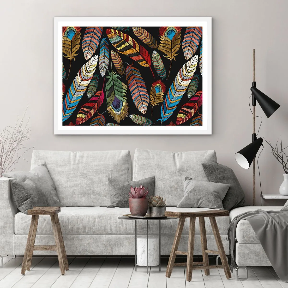 Poster in einem weißen Rahmen - Der Vogelkarneval - 40x30 cm