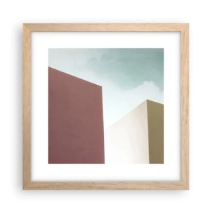 Poster in einem Rahmen aus heller Eiche - Geometrie des sonnigen Sommers - 30x30 cm