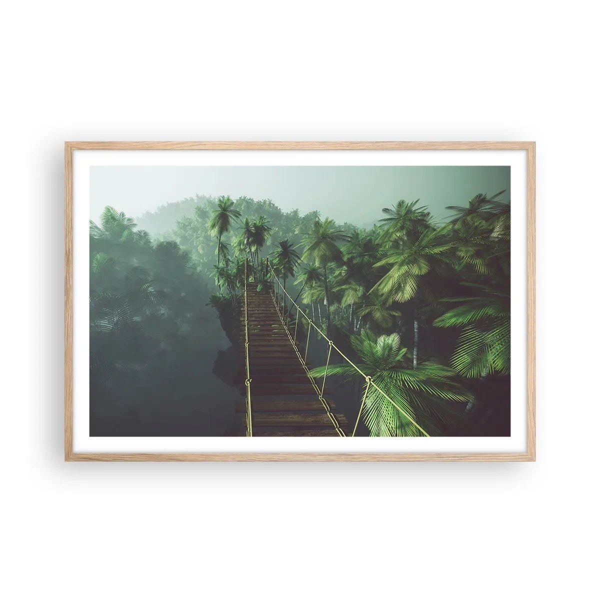 Poster in einem Rahmen aus heller Eiche - Über der Brandung des Grüns - 91x61 cm