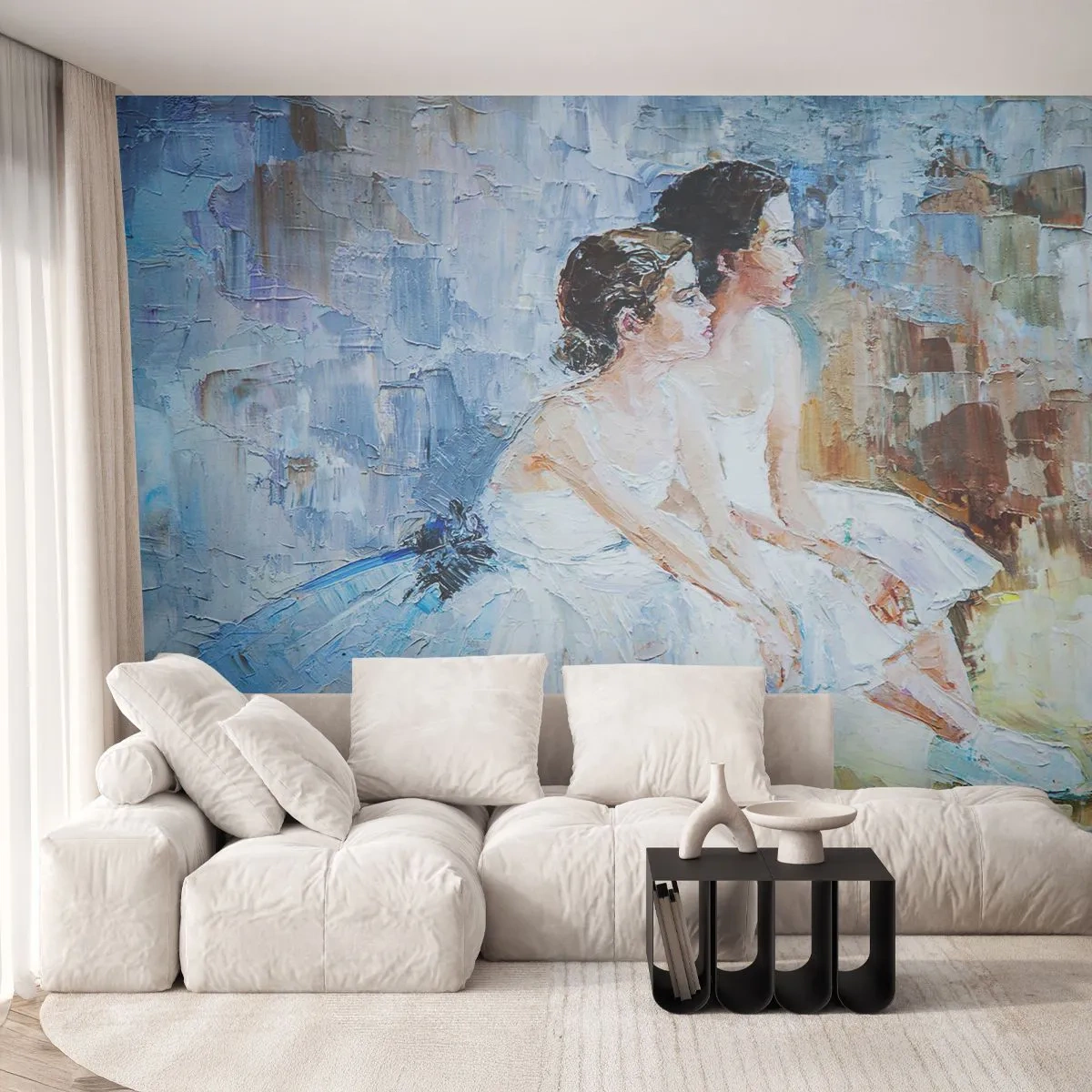 Fototapete Premium Canvas - Rest der jungen Schwäne - Ballerina, Tanzen, Ballett - 400x280 cm