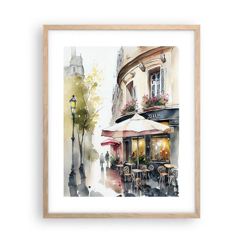 Poster in einem Rahmen aus heller Eiche - Pariser Morgen - 40x50 cm