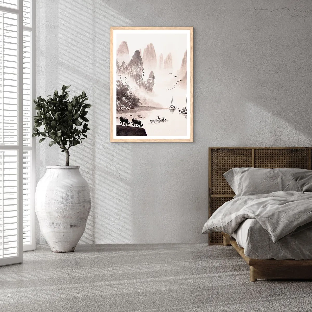 Poster in einem Rahmen aus heller Eiche - Der exotische Alltag des Ostens - 30x40 cm