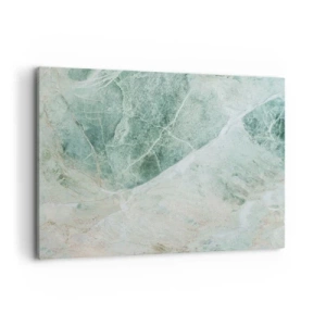 Bild auf Leinwand - Leinwandbild - Grüner Marmor mit zarten weißen Adern - 100x70cm - Edle Kälte des Steins - Moderne Wanddekoration für Wohnzimmer und Schlafzimmer ARTTOR