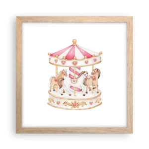 Poster in einem Rahmen aus heller Eiche - Süße Welt der Kindheit - 30x30 cm