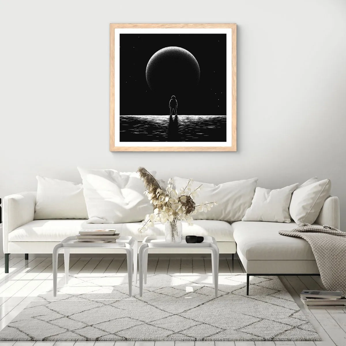 Poster in einem Rahmen aus heller Eiche - Angesicht zu Angesicht - 40x40 cm