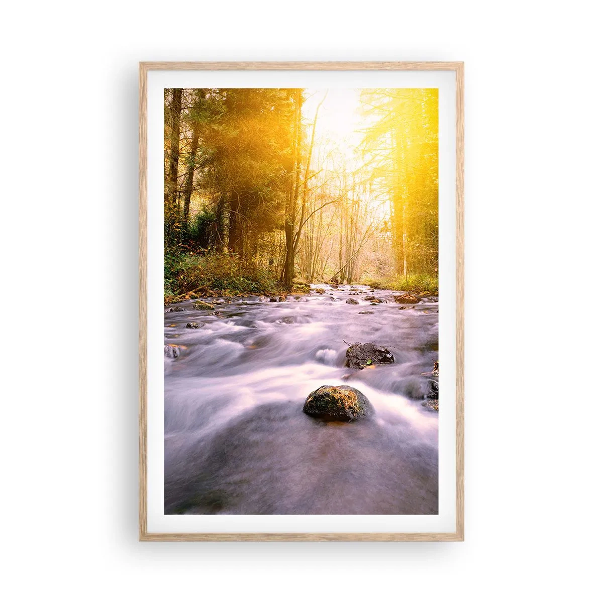 Poster in einem Rahmen aus heller Eiche - Malachit im Silber- und Goldrahmen - 61x91 cm