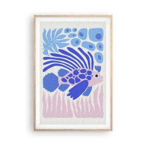 Poster in einem Rahmen aus heller Eiche - In seinem Fahrwasser - 61x91 cm