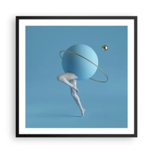 Poster in einem schwarzem Rahmen - Und die Planeten spielen verrückt - 60x60 cm