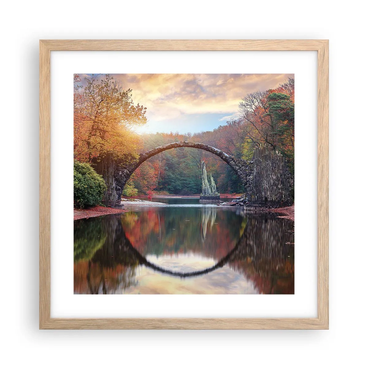 Poster in einem Rahmen aus heller Eiche - Auf der anderen Seite des Spiegels - 40x40 cm